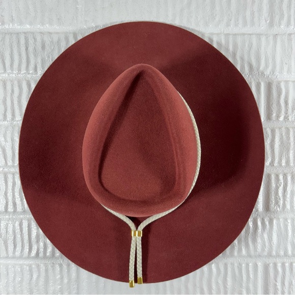 Gigi Pip Dakota Triangle Crown Wide Brim Felt Hat in Rusty Red XS 55 - Picture 4 of 9